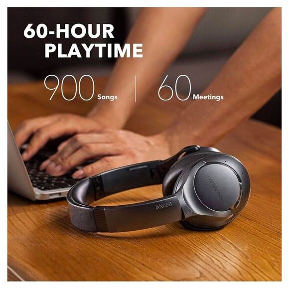 NEW Anker Soundcore Life Q20 Over the Ear Wireless Headphone - Black - Picture 3 of 5